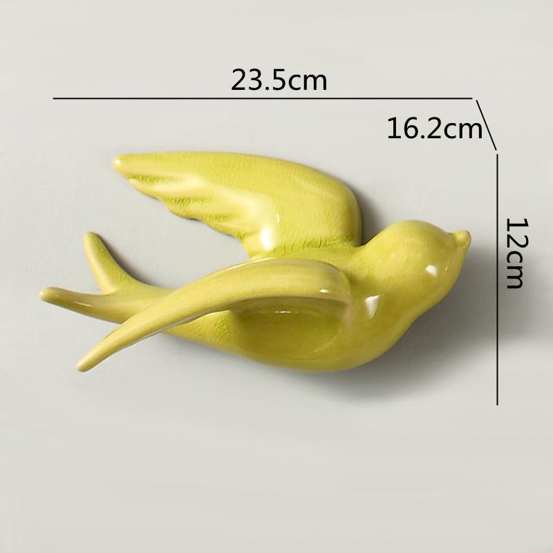 Keramikwandwandmontierte Vogel-Simulationstier-Ornamente Fliegender Vogel Hintergrundwandbehang Raumdekoration Zubehör