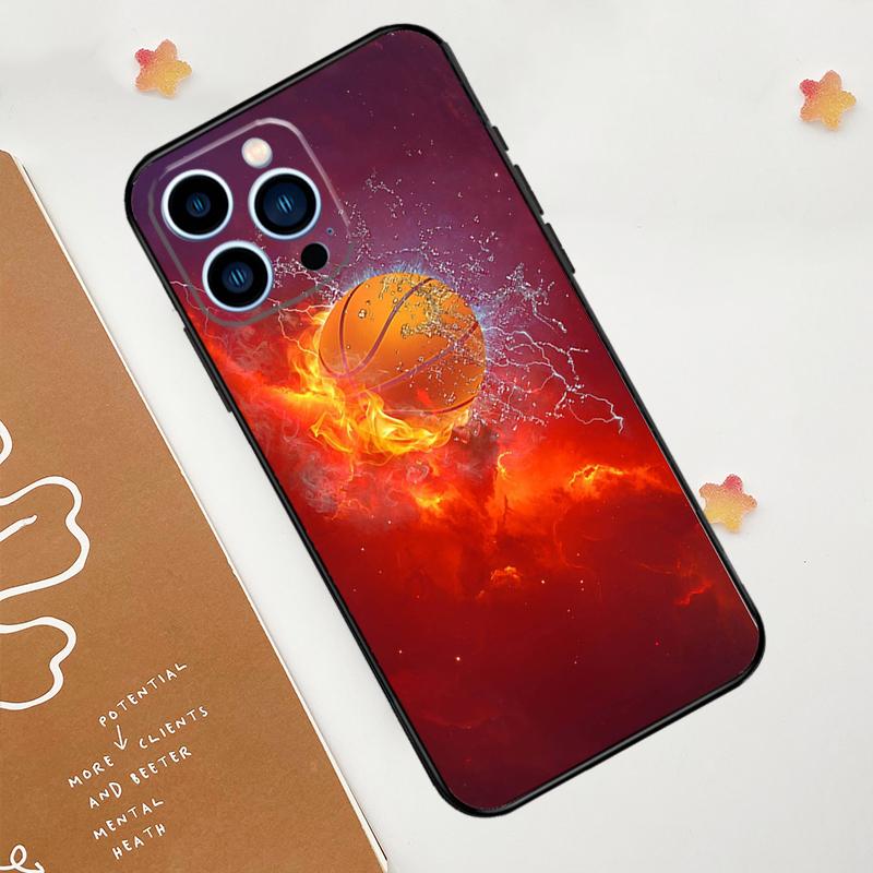 Basketball On Fire Phone Case For iPhone 17 Pro Max 14 13 12 11 15 16 Pro Max mini 16 Plus 16e 17 Air Funda