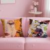 Vikama Bedroom Living Room Sofa Cushion Covers Oil Painting Style Printed Cushion Covers Short Pile Double Sided Print