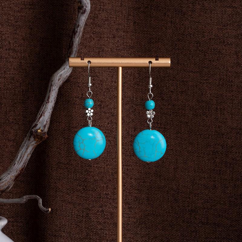 Tibetan Ethnic Bohemian Tassel Turquoise Earrings