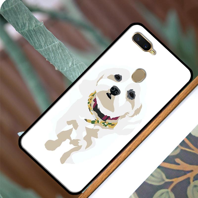 Étui Chien Maltais Dessin Animé Pour OPPO A83 A91 A93 A1K A15 A3S A54 A74 A94 A5 A9 A31 A53 A52 A72 A53S Coque Arrière