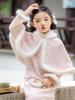 2025 Winter Velvet Pink Cheongsam Shawl Dress - Tang Suit Princess Style New Year's Outfit