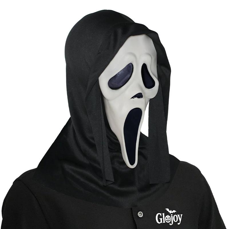 Generisk Scream Spøgelsesansigtsmaske Halloween Gyser Cosplay Hovedbeklædning Skræmmende Silikone Rekvisit til Voksenfest NPC Rollespil