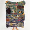 Illustrator O Owen Davey Throw Flannel Throw Blanket Suitable for Sofa Living Room Bedroom