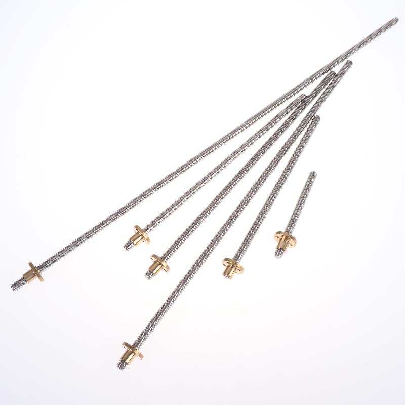 T8 Lead Screw with Brass Nut OD 8mm Lead 2mm Long Service Life 3D Printer Component for CNC Router Equipment
