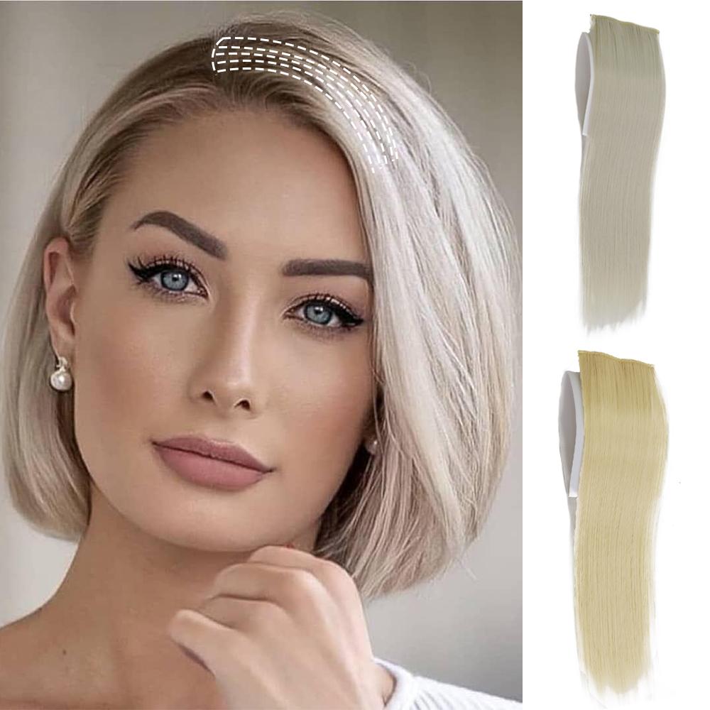 

MISS WIG Синтетические подушечки для волос Невидимые бесшовные зажимы для наращивания волос Часть волос Подкладка из натуральных волос Верхняя боковая крышка Шиньон