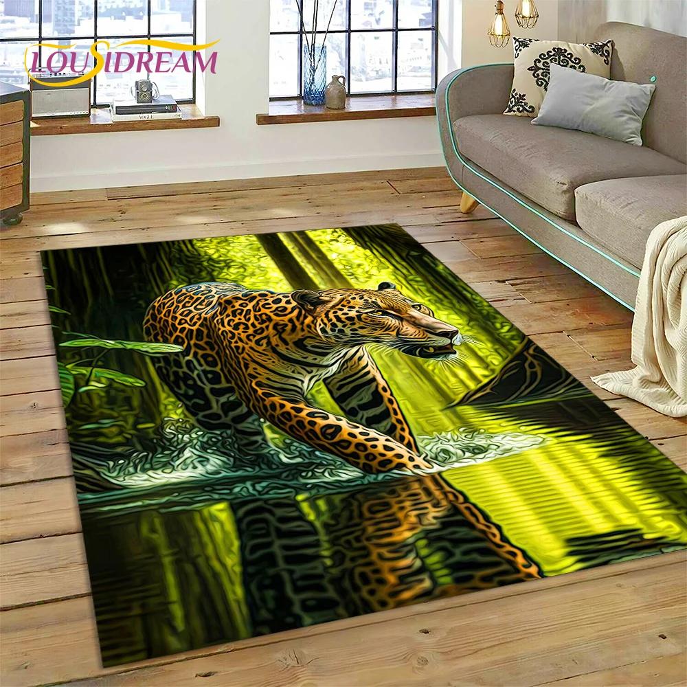 3d besta tigre leão animal vida selvagem dos desenhos animados tapete para casa sala de estar quarto sofá capacho decoração, área do miúdo tapete antiderrapante