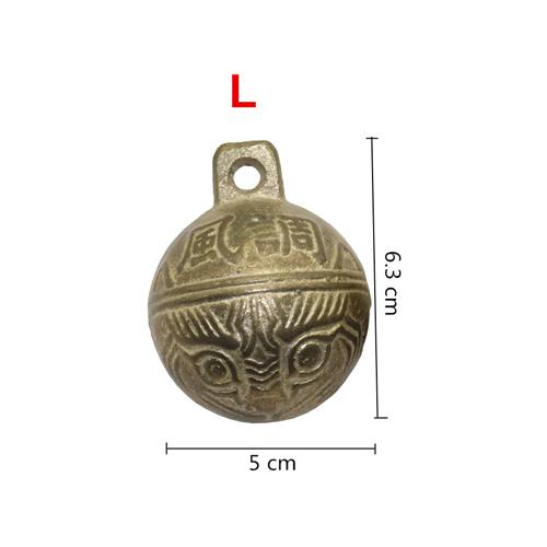 1Pc Pure Copper Cow Horse Sheep Grazing Bell High Sensitivity Ringing Bell Tiger Head Pattern Animal Identification Device M/L