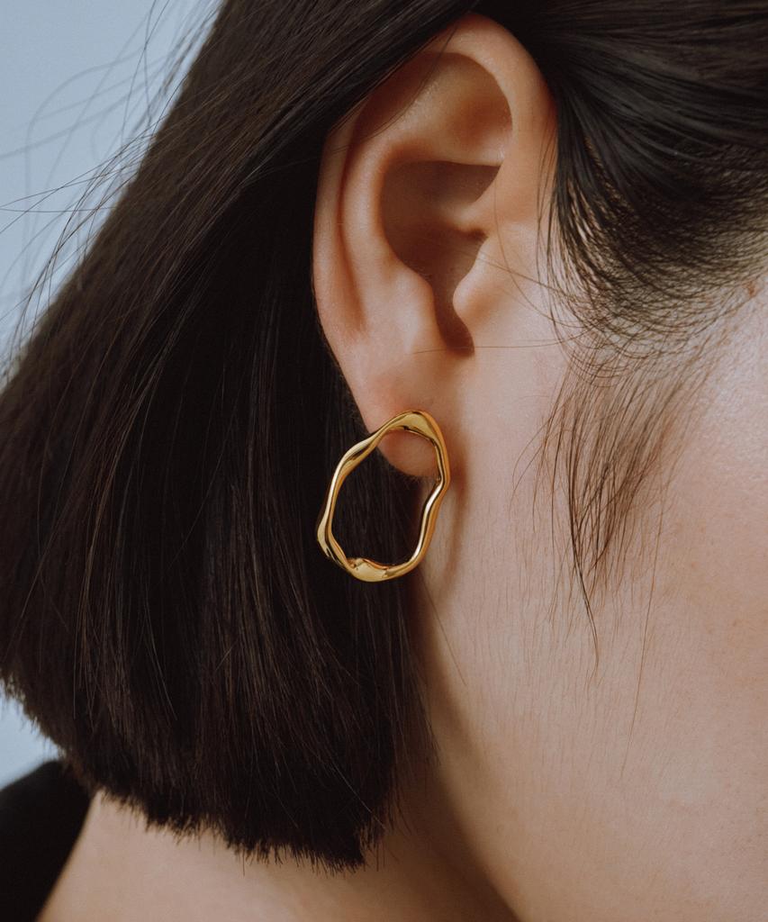 Novice Tokyo Wave Hoop Pierce Squiggle Hoop Pierce [Stainless] / Gold