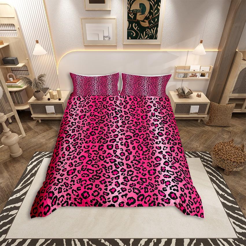 Homewish Bettbezug-Set mit braunem Kuhdruck für Erwachsene, Rustikales Bauernhaus-Bettwäsche-Set, Modernes modisches Wende-Bettset