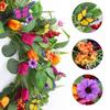 Floral Wreath Artificial Spring Wreath Handmade Wreath Minimal Upkeep Realistic Emulation Silk Wreath Design 10 Inches