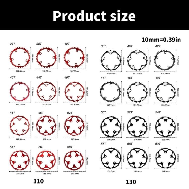 Aluminum Alloy Mountain Bikes Chainring Direct Mounted 110/130BCD Narrow Wide Bikes Chainring 5 Screws Round Chainring