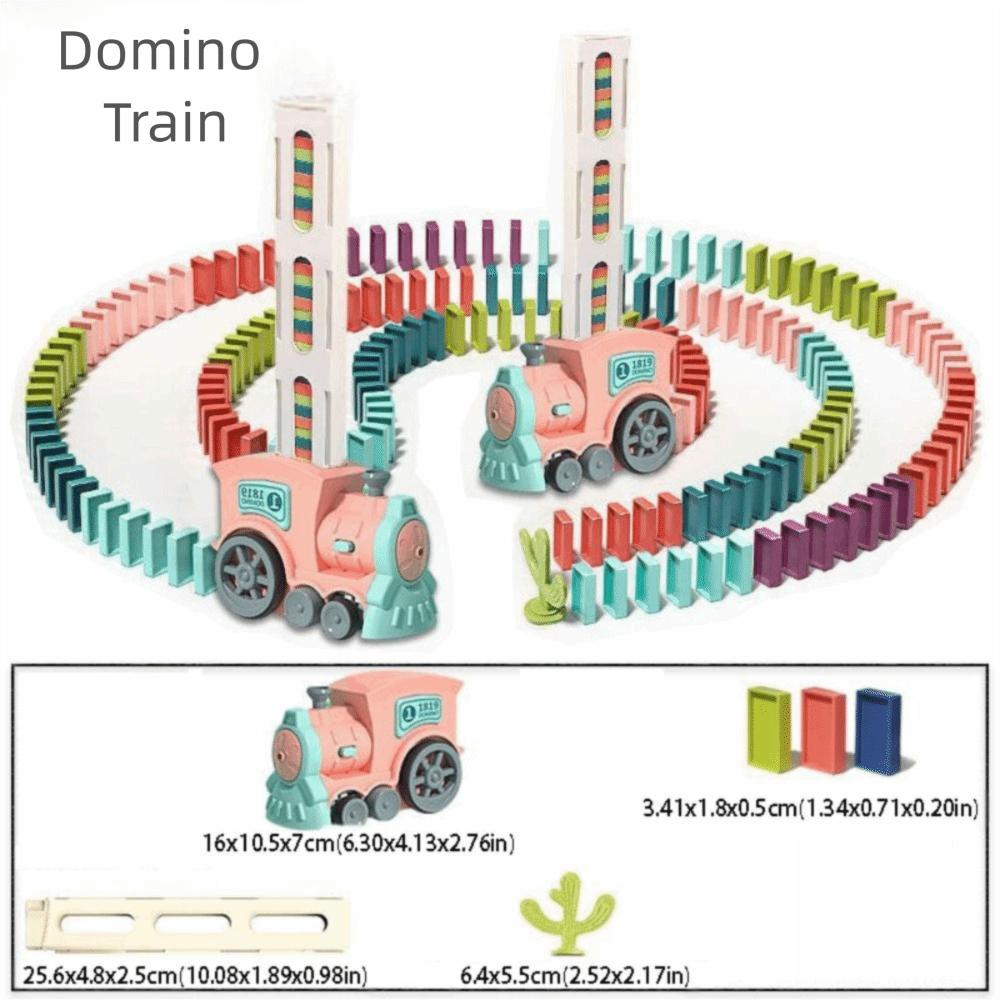 Automatic Laying Domino Train Sound Light Electric Train Intelligent Children Toy  Kids Puzzle