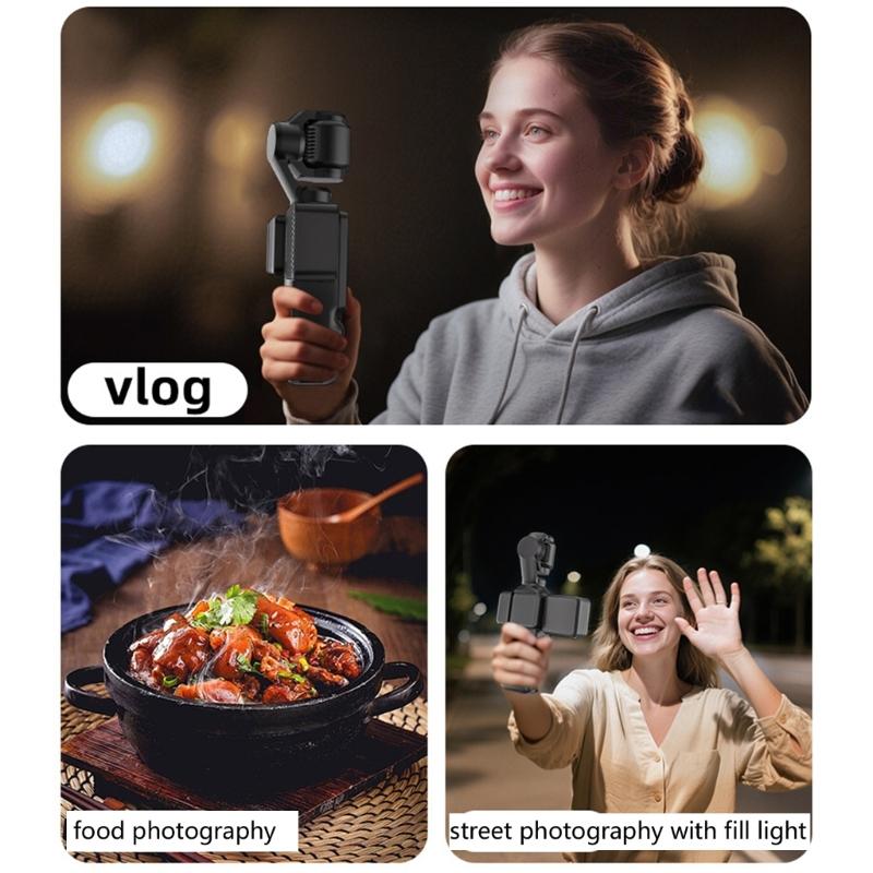 Photography Light Fit for Pocket 3 Adjustable Brightness Soft Lighting Auxiliary LED Fill Light Type C Rechargeable