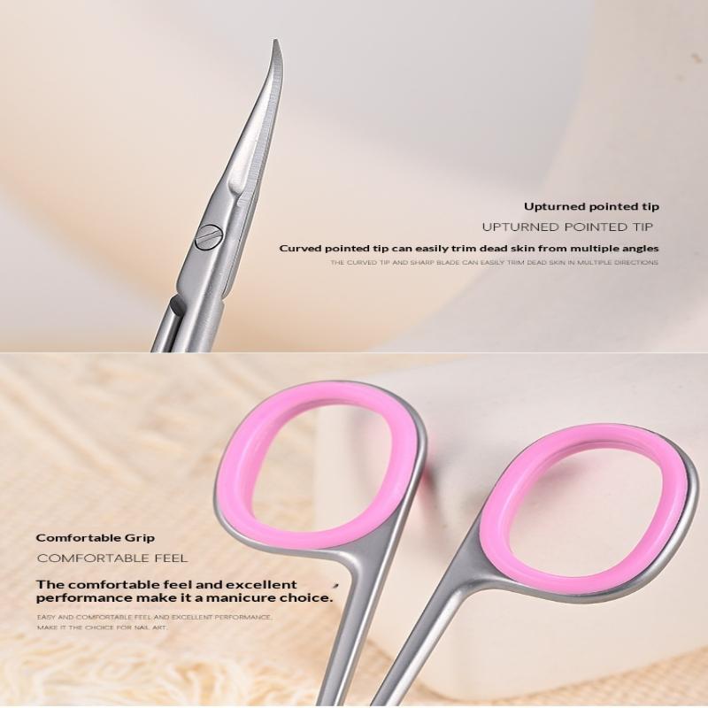Stainless Steel Curved Tip Cuticle Scissors Dead Skin Remover Nail Art Cuticle Cutter Profession Manicure Tools Eyebrow Tools