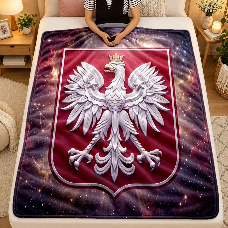 Flannel BlanketPoland Football Warm Soft Throw Blanket for Indoor Sofa Bed Living Room Use