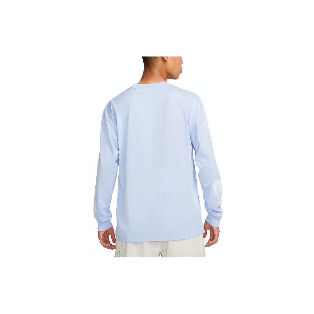 Nike Acg Topo Abstract Pattern Print Long Sleeve Crew Neck T-Shirt Men Tops Cobalt-Blue FB8445-479