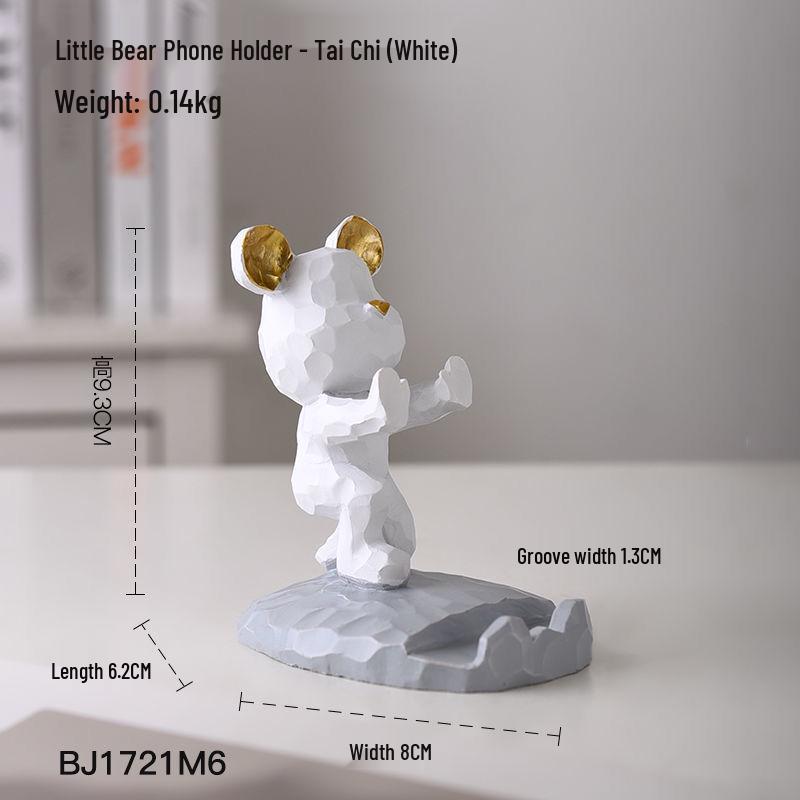 Suporte Criativo de Urso de Desenho Animado para Celular e Tablet – Suporte de Mesa e Enfeite para Visualização Preguiçosa