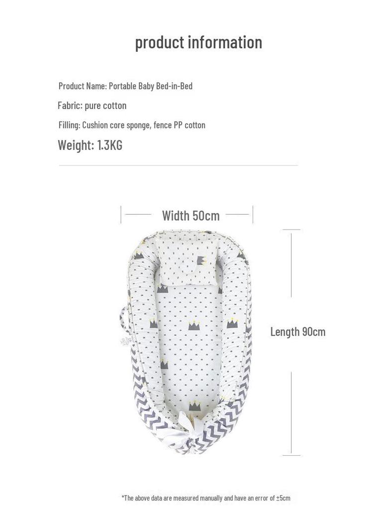 Foldable Cross-Border Bionic Baby Crib Nest for Newborns