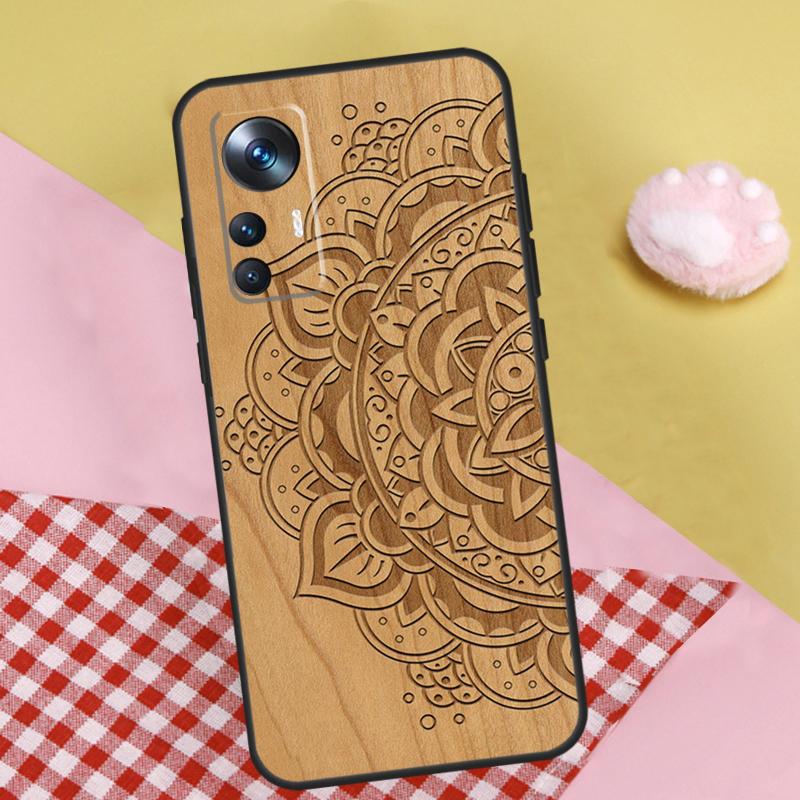 Mandala Floral Wood For Xiaomi 14 15 Ultra 13T 14T 15T 17 Pro Max Case For POCO F8 Ultra X7 X5 X6 F5 F6 F7 Pro