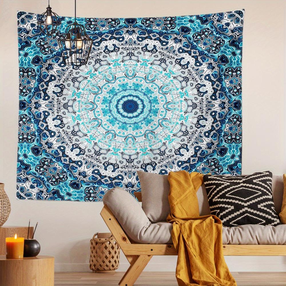 Mystical Blue Mandala Tapestry Background Cloth Hanging Cloth Bedroom Bedside Decorative Wall Cloth Rental Dormitory Tapestry