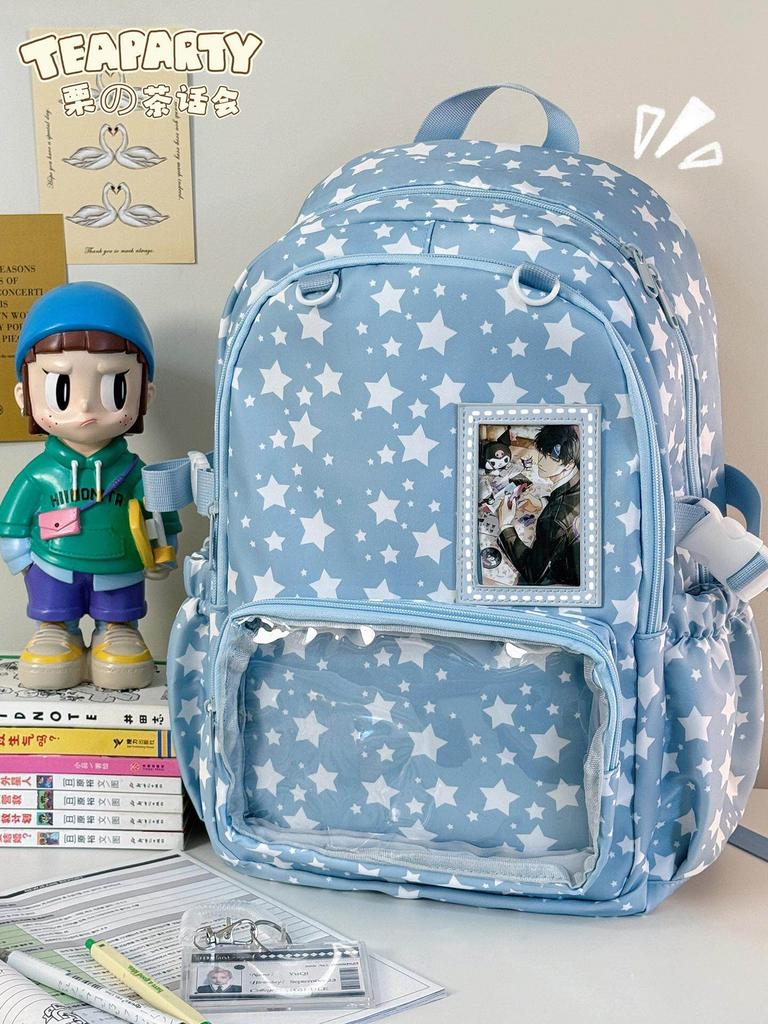 Schultasche neu hochwertig frische Bonbonfarbe süß leicht rausgehen Stern Schmerz Tasche Oberstufenschüler Rucksack mit großem Fassungsvermögen