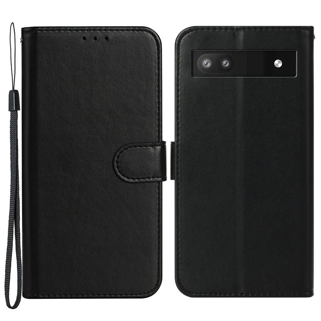 B40 For Google Pixel 6a Wallet Stand Phone Cover Anti-Dust PU Leather+TPU Cell Phone Case
