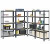VidaXL Storage Shelves 5 Levels 4 Pcs Anthracite Steel and Wood, Garage Shelf, Garage Storage Shelf, 3307595