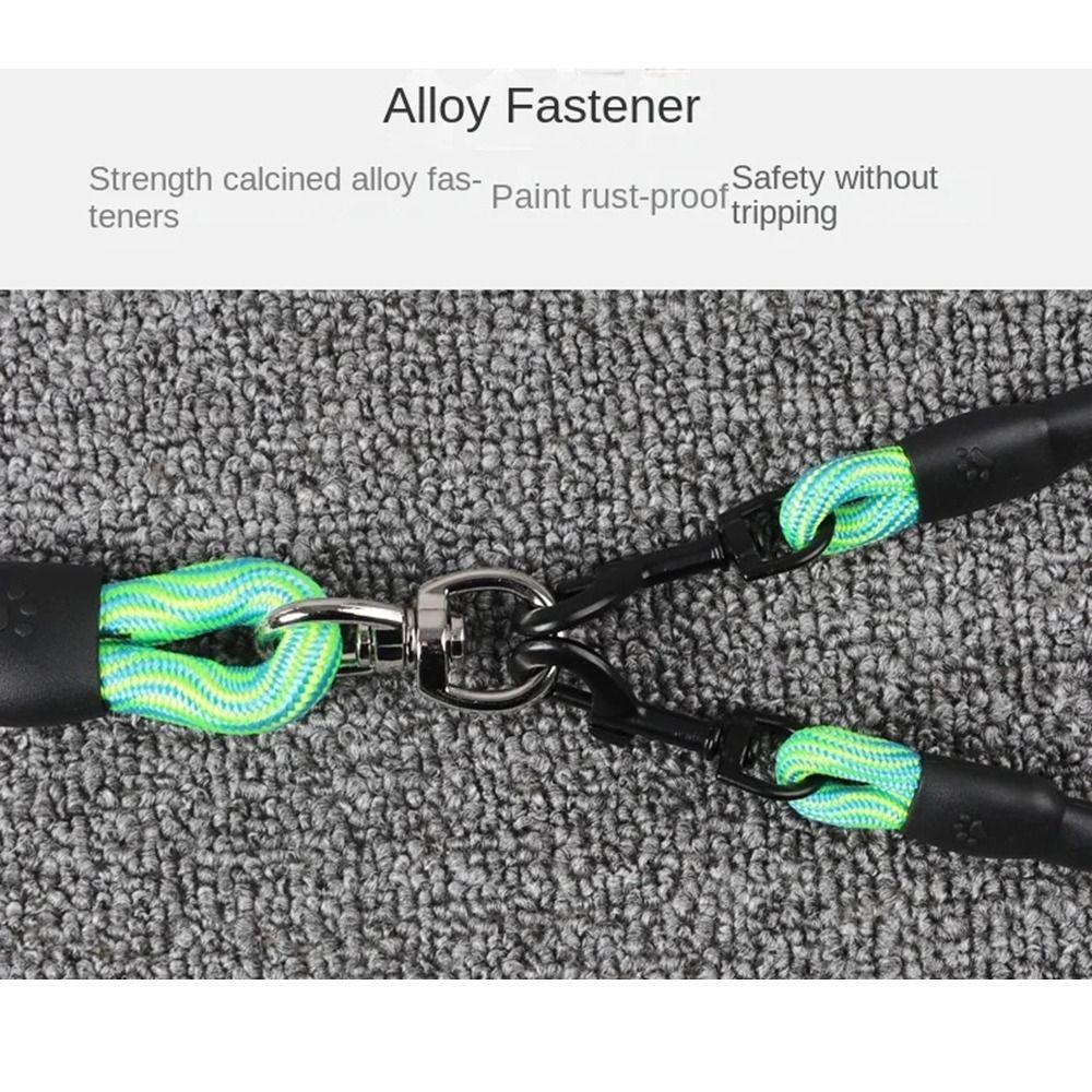 Wave Pattern Double Head Dog Rope Removable Dual Dog Leash Two Dog Lead Rope  Outdoor Walking