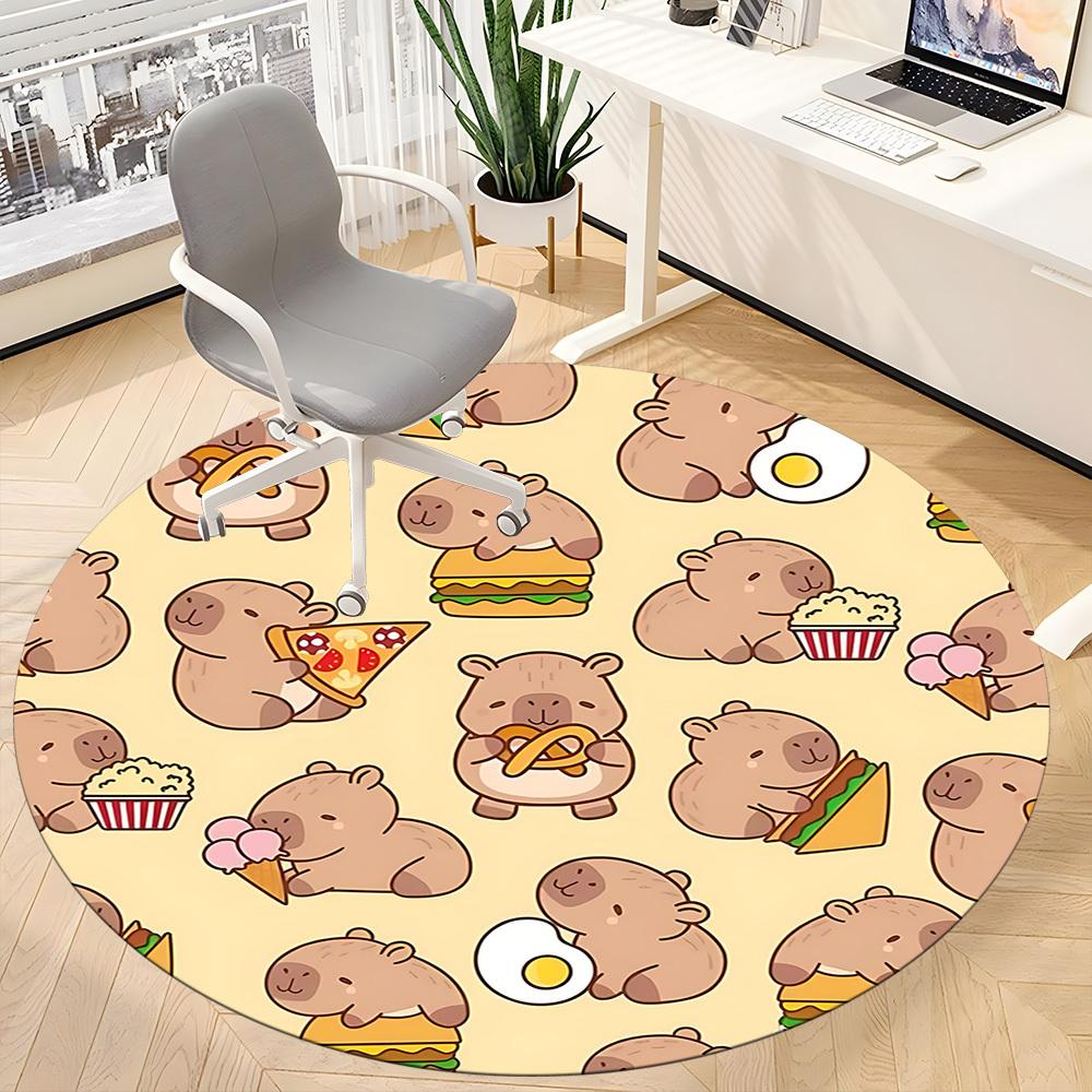 1pc Capoeira Office Round Area Rug, Under Office Chairs Bedroom Living Room Home Decor, Room Deco