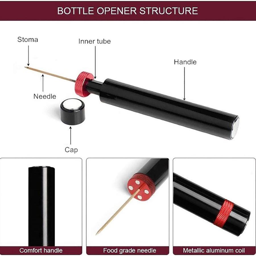 Portable Wine Opener Wine Air Pressure Pump Bottle Opener Tools Bar Accessories for Home Restaurant Party Use