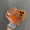 Luxury Transparent Shockproof Phone Case with Lanyard for Iphone 17 16 15 14 13 Pro Max Magnetic Wireless Charging Protect Cover