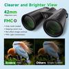 12x42 HD Binoculars for Adults, High Power Binoculars with Tripod Phone Adapter, Waterproof Compact Binoculars for Bird Watching Hunting Stargazing,