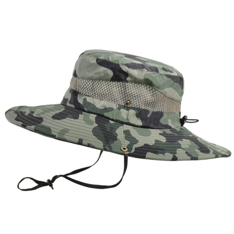 Outdoor Sun Hat Breathable Wide Brim Hat UPF 50+ Sun Protection Mesh Hat For Travel Fishing Safari