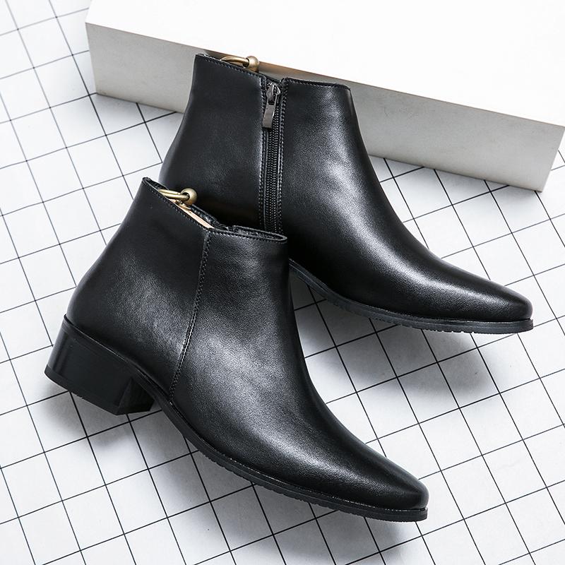Genuine Leather Spring Designer Luxury Brand Dress Office Shoes For Men Chelsea Casual Boots Retro Couple Ankle Boot Footwear