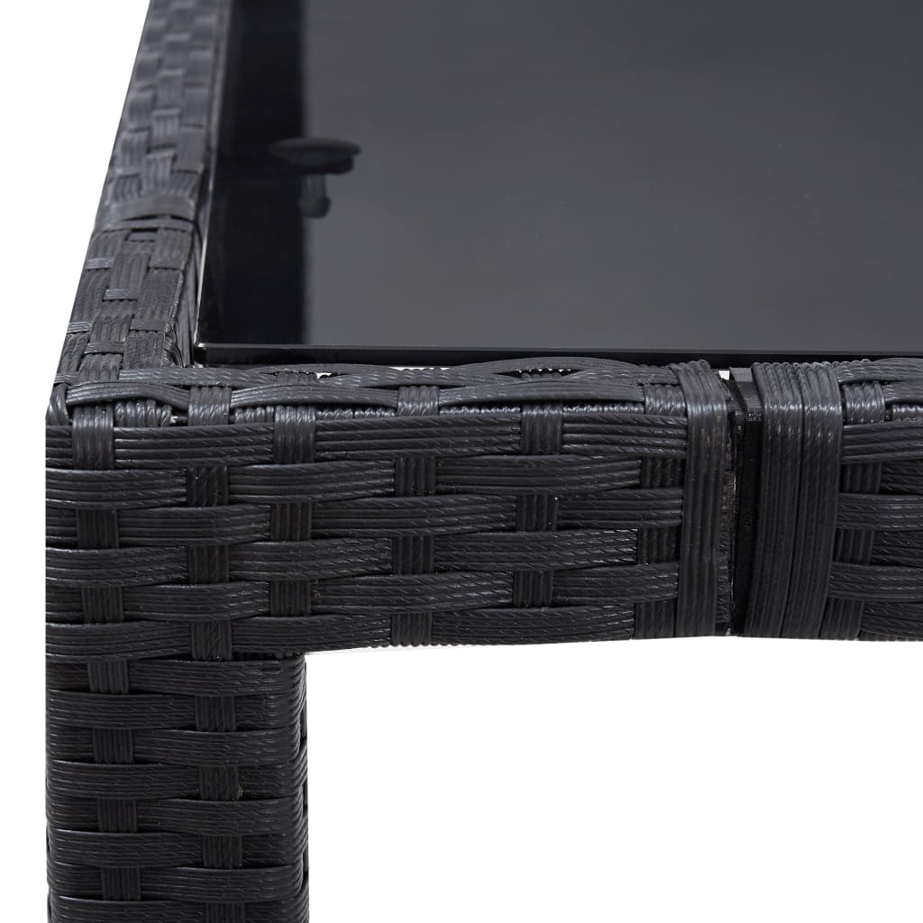 5 Piece Garden Dining Set Poly Rattan Black