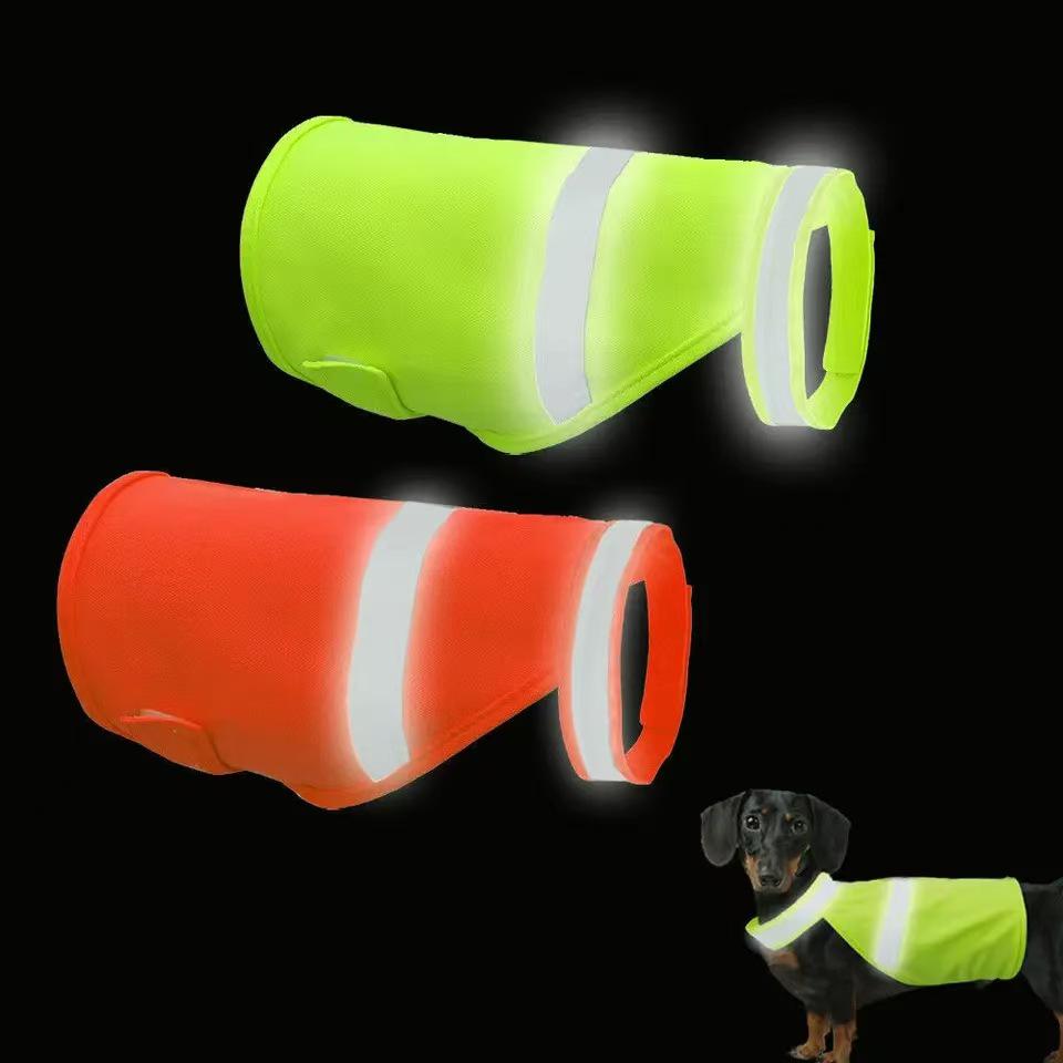 Fluorescent Reflective Dog Vest: Breathable Summer Safety Apparel for Large Dogs