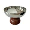 Food Grade Stainless Steel Dessert Bowl Retro Style Fruit Plate Dessert Salad Goblet High Footed Ice Cream Cup Restaurant