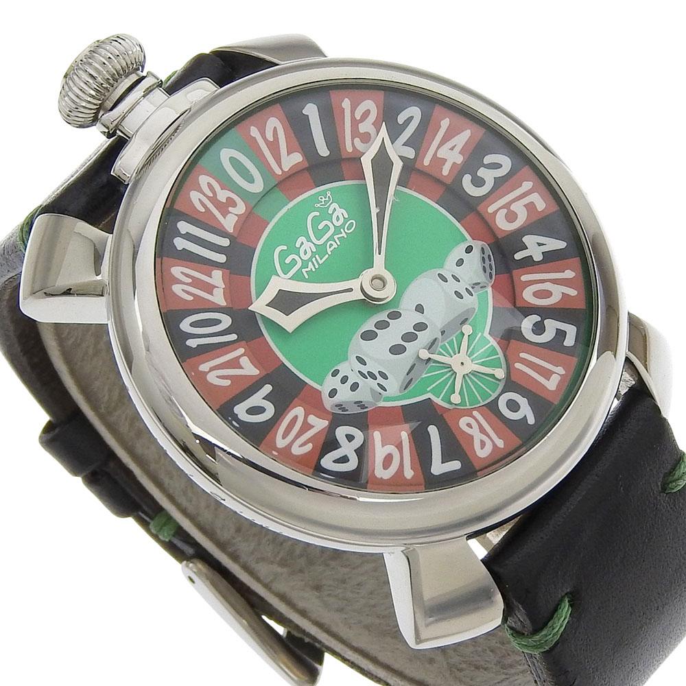 Gaga Milano Manure 48 Watches Las Vegas Stainless Steel/leather Hand Winding Analog display mens Used