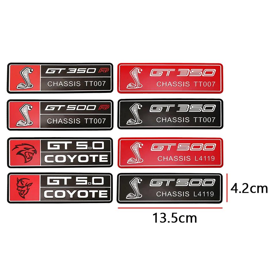 FETG4 Alloy GT350 GT500 Logo Car Body Emblem Rear Trunk Badge Sticker for Ford Shelby Fiesta Focus Mondeo Kuga Ranger Mustang Everest
