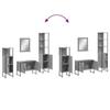 4 Piece Bathroom Furniture Set Grey Sonoma Particleboard