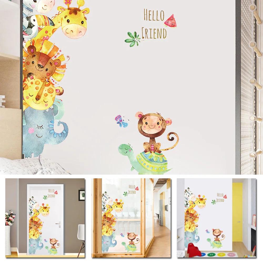 Naklejki dla dzieci Naklejka na ścianę do pokoju Sztuka ścienna Mural Zdejmowana Dekoracja dla dzieci Małpa Zwierzęta DIY Kreskówka Praktyczne