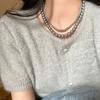 2024 New French High-end Gray Pearl Necklace for Women Fashionable Simple Daily Accessories Party  Birthday Gifts