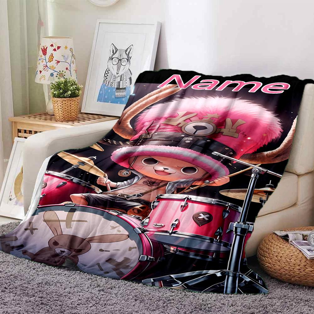 Customiz Name Personality One Piece Chopper Blanket Soft &Warm Sofa Office Bed Travel Lunch Break Blanket, Gift Suitable All Seasons