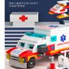 6in1 NEW Ambulance Escort Car Helicopter Paramedic Doctor Mini Loader Truck Classic Model Building Blocks Sets Bricks Toy City