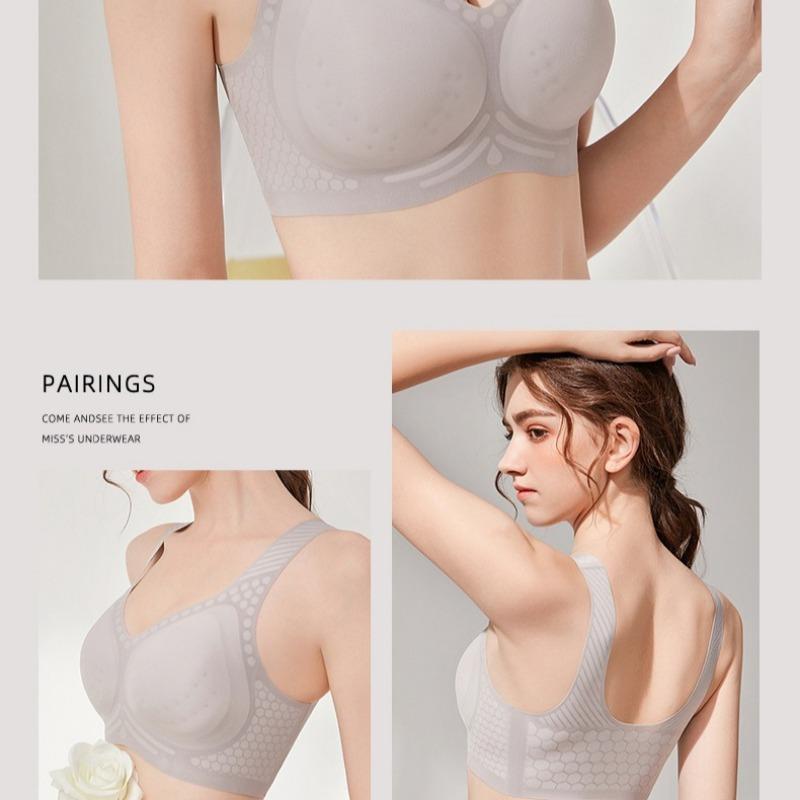 Black Technology Ice Mask Jelly Glue Seamless Underwear Women's Nude Vest Style Breast Enhancement Bra Without Rims