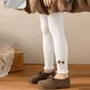 Spring Autumn Sweet Girls Tights Fine Design Ruffle Hem Bow Leggings Comfortable Princess Kids Leggings