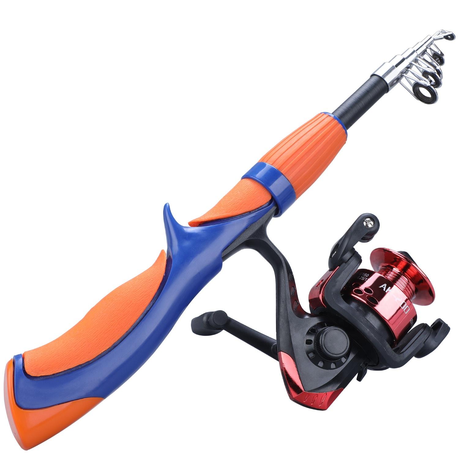 

Набор удочек и катушек, дорожная телескопическая удочка из углеродного волокна, синяя, красная, спиннинговая рыболовная катушка Fishing Rod&Reel красный