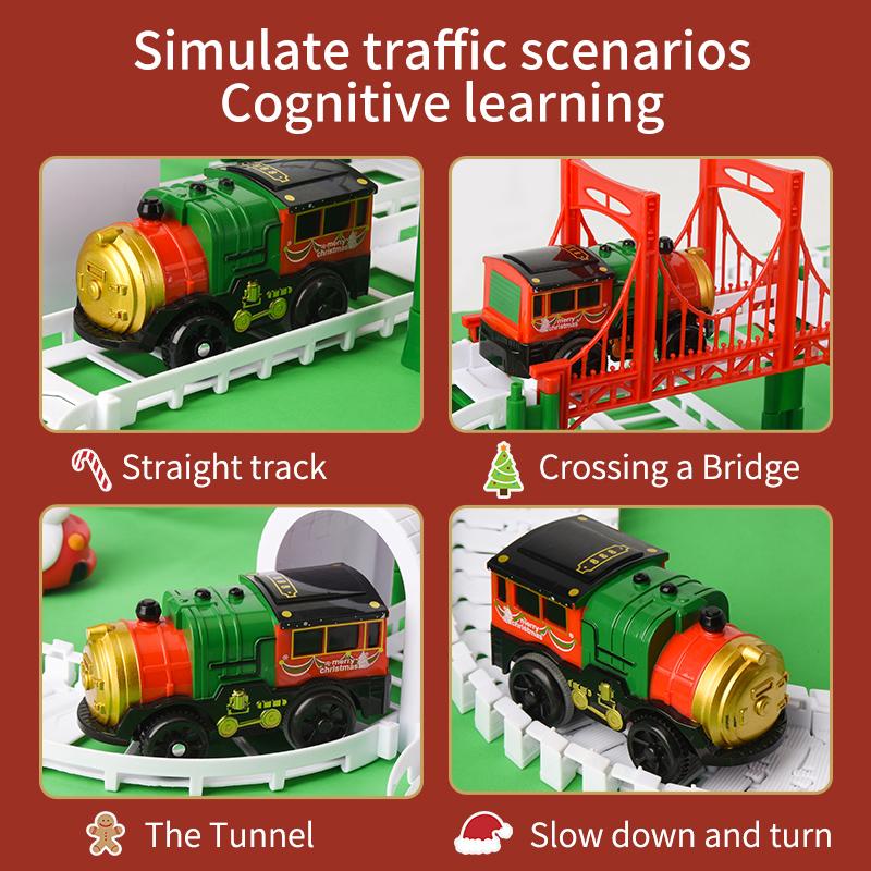 Non-Toxic Christmas Track Car Train Toys Children Electric Track Toy Car Christmas Car Kids Educational Toys For Children Birthday Gift