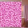 Hot Pink Leopard Print Shower Curtain Cute Cheetah Girl Abstract Modern Vintage Women Simple Minimalist Contemporary Fabric